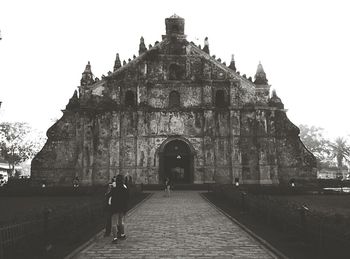 Tourist visiting temple