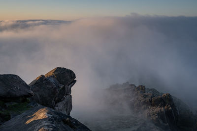 Rock formations against sky