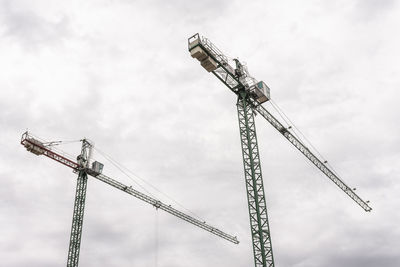 Beautiful view to construction cranes in puerto madero