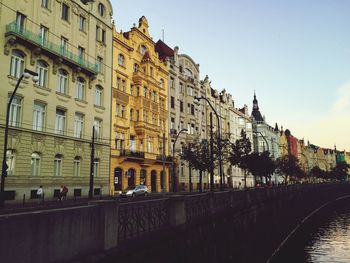 Buildings against clear sky