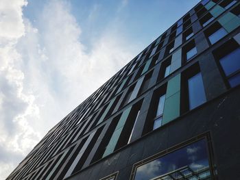 Low angle view of modern building against sky