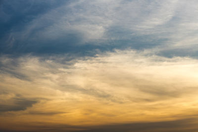 Low angle view of sky during sunset