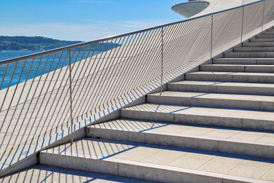 Low angle view of staircase against building