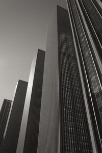 Low angle view of modern buildings against sky