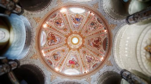 Low angle view of ornate ceiling in building