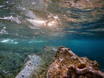 Scenic view of rocks in sea