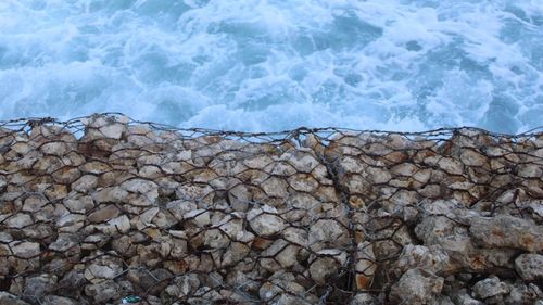 Close-up of rocks on shore