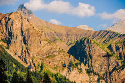 Panoramic view of mountain range against sky