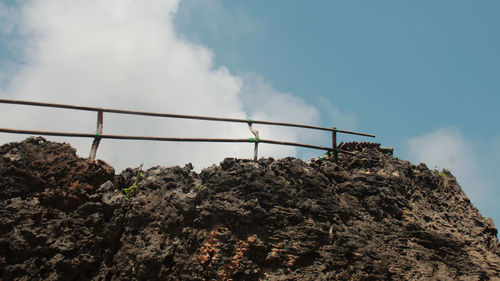 Low angle view of mountain against sky