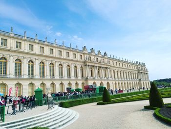 Tourists in front of historic building