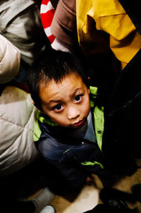 High angle portrait of cute boy