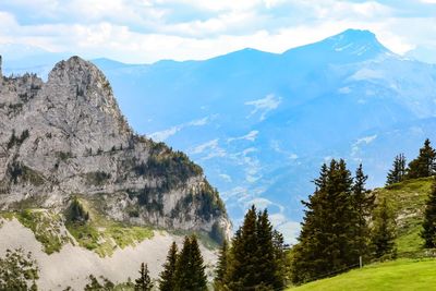 Scenic view of mountains against sky