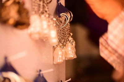 Close-up of human hand for sale in market