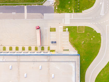 High angle view of road