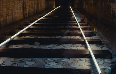 High angle view of railroad tracks