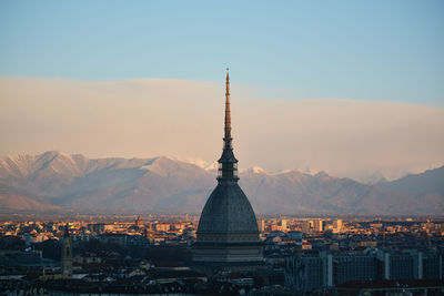 View of buildings against sky in city