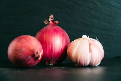 Close-up of fruits on table