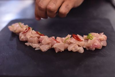 Close-up of sushi on plate