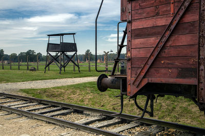 Train remembrance day concept, auschwitz birkenau concentration camp