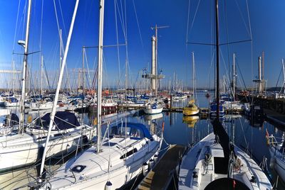 Boats in harbor