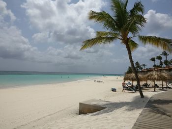 Scenic view of beach against sky