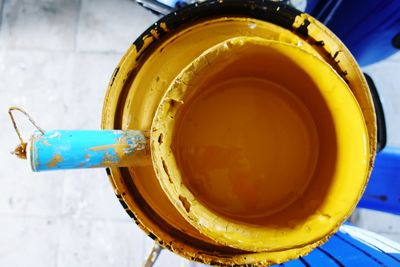 Close-up of yellow drink