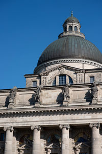 Low angle view of church against clear sky