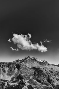 Low angle view of mountain against sky