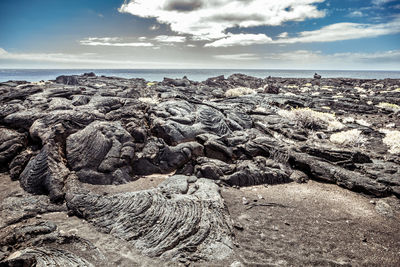 Aerial view of sea against sky