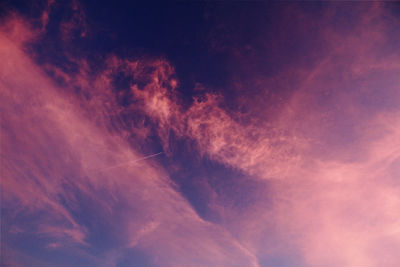 Low angle view of vapor trail in sky