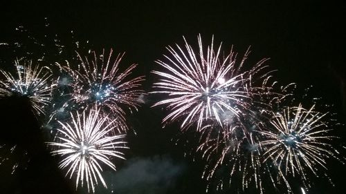 Firework display at night