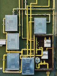 Close-up of a complex household natural gas system