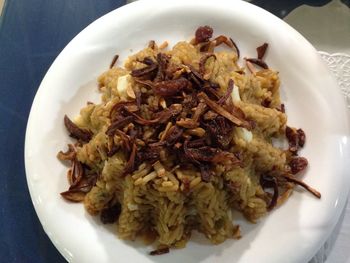 Close-up of meal served in plate