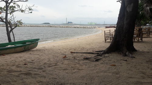 Scenic view of beach against sky