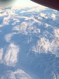 Aerial view of snowcapped mountains