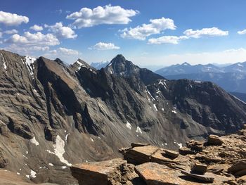 Panoramic view of mountains against sky