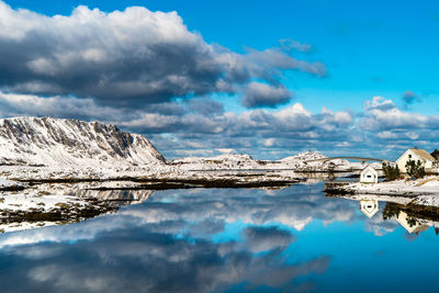 Reflection of clouds in lake