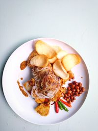 Close-up of dessert in plate on table