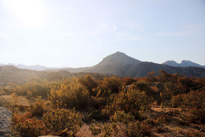 Scenic view of mountains against sky