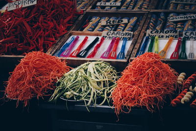 Close-up of vegetables for sale in market