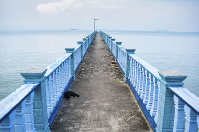 A small jetty stretching out to sea usually used for coastal fishing.