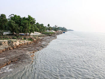 Scenic view of river against clear sky