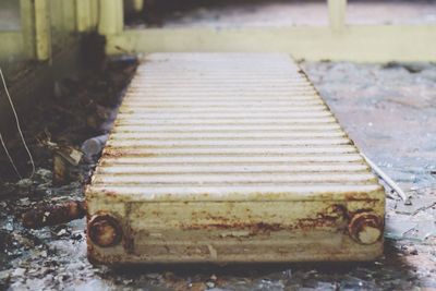 Close-up of rusty wooden door