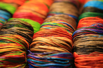 Close-up of colorful strings