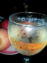 Close-up of beer in glass