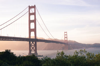 View of suspension bridge against sky