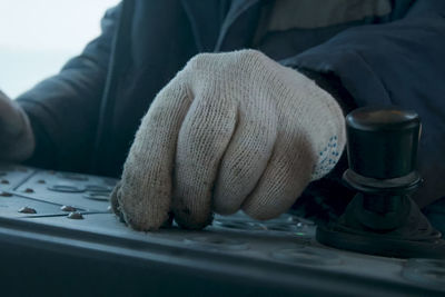 Close-up of hand holding coffee