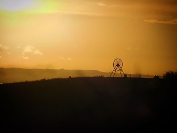 Silhouette of landscape at sunset