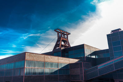 Low angle view of modern building against sky