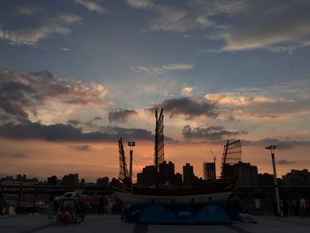 Cranes at sunset